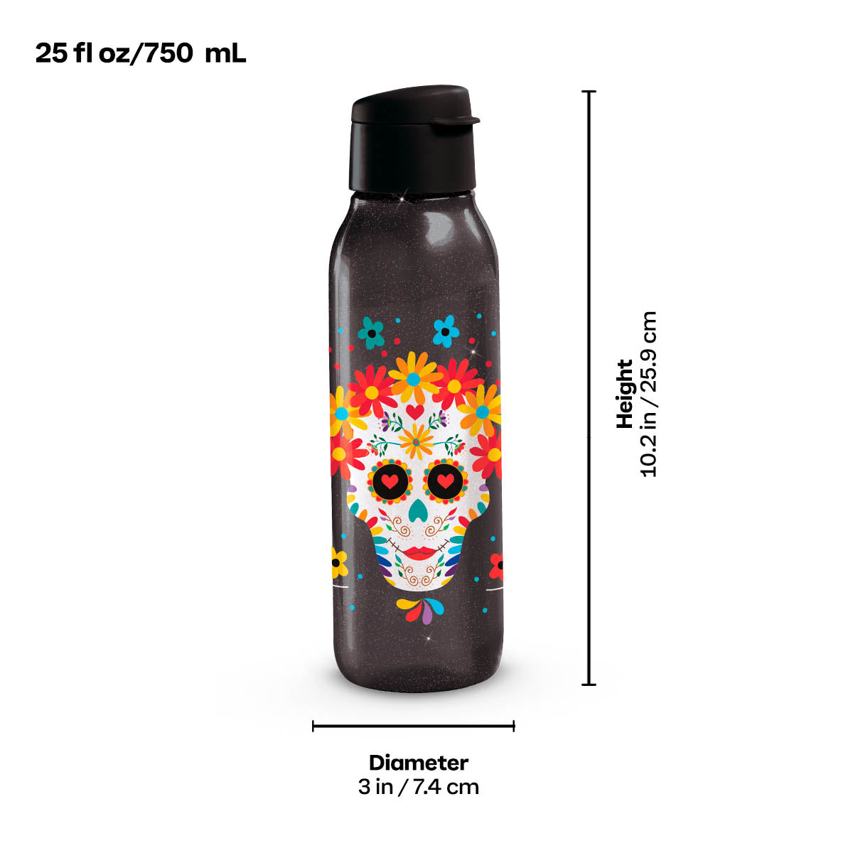 Tupperware? Dia De Los Muertos Eco Bottle. 25 oz / 750 mL - Image 2